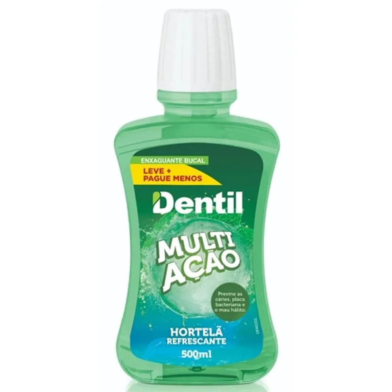 Enxaguante Bucal Dentil Multiação Hortelã Com Flúor 500ml
