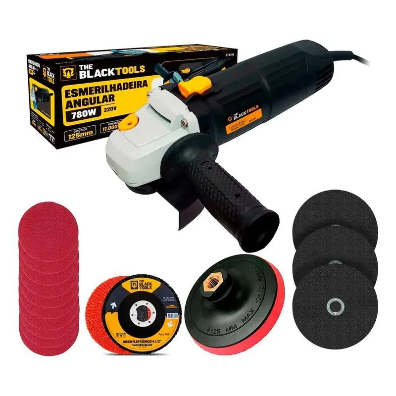 3x Kit Lixadeira Esmerilhadeira Profissional 4.1/2 + Acessór