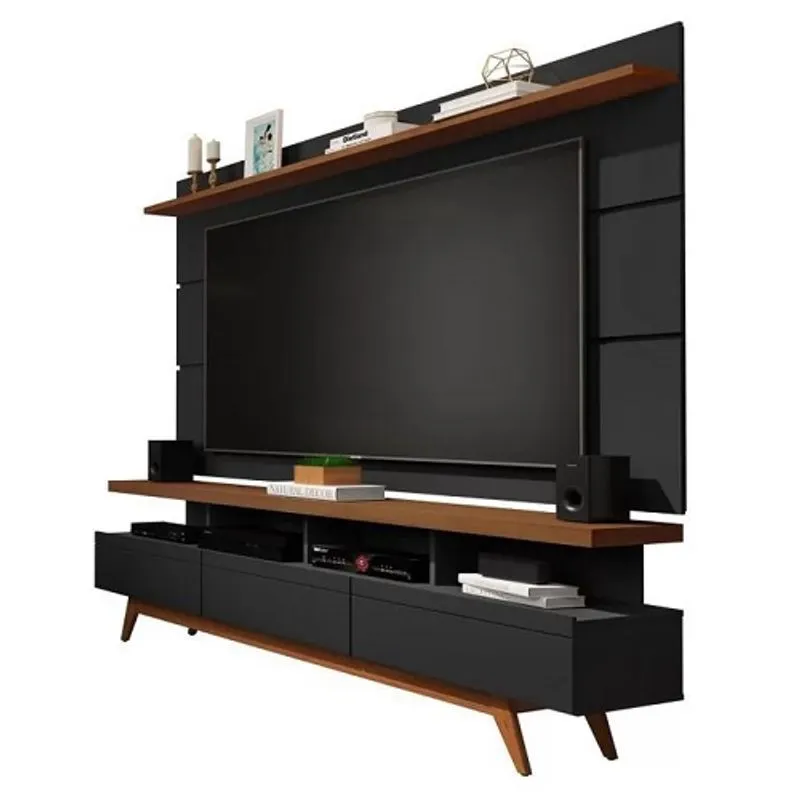 Rack c/ Painel Vivare 1.8 Wood Black/Freijo - Giga Móveis