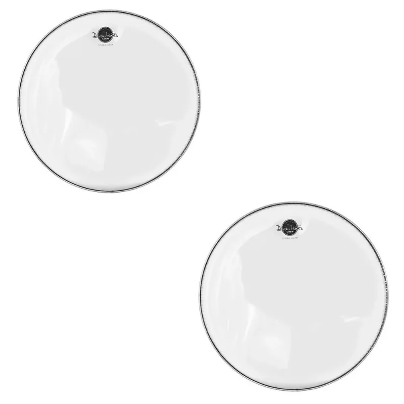 Kit 2 Pele Tom Surdo 14 Filme Duplo Luen Dudu Portes dp Double Clear PL11021N