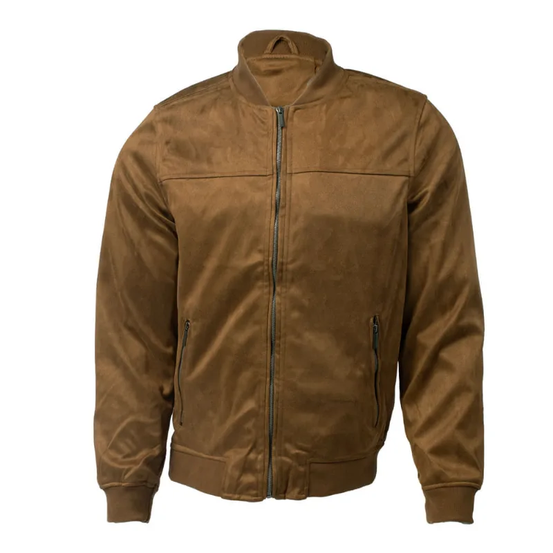 Jaqueta Masculina Balboa Suede Barra Canelada Caramelo - P