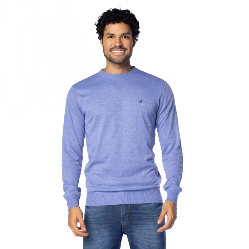 Suéter Masculino John Sailor Liso Gola Careca Azul/Royal - GG