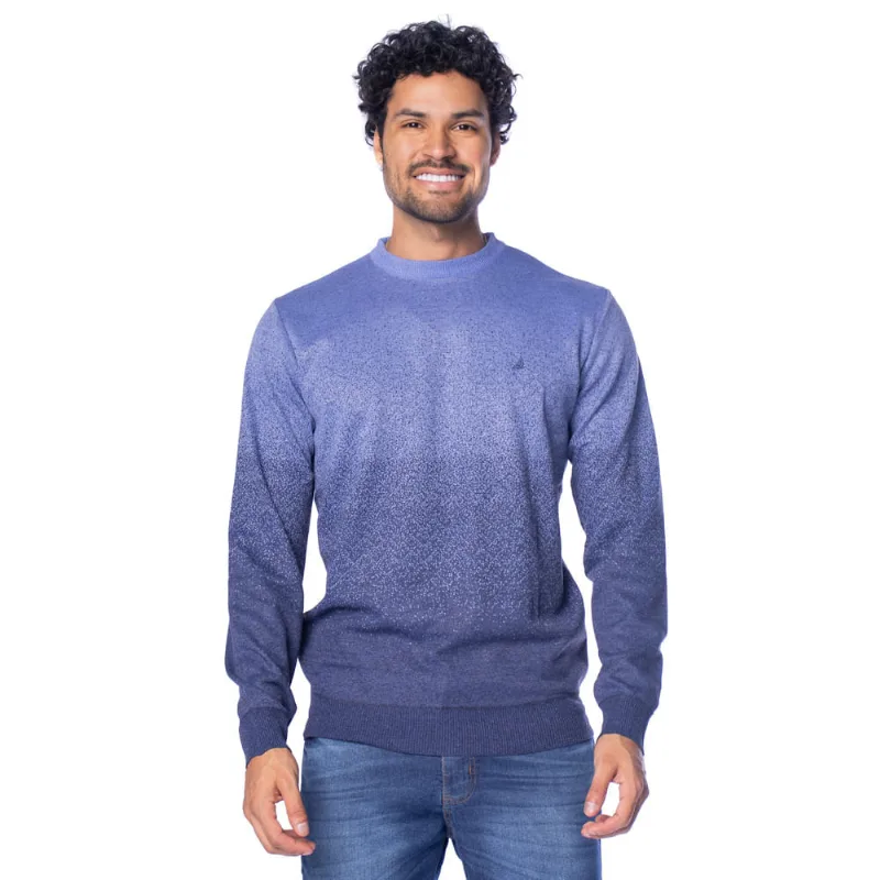 Suéter Masculino John Sailor Degradê Gola Careca Azul Escuro - P