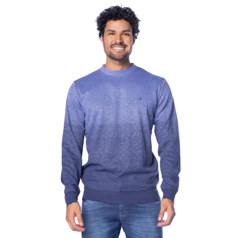 Suéter Masculino John Sailor Degradê Gola Careca Azul Escuro - GG