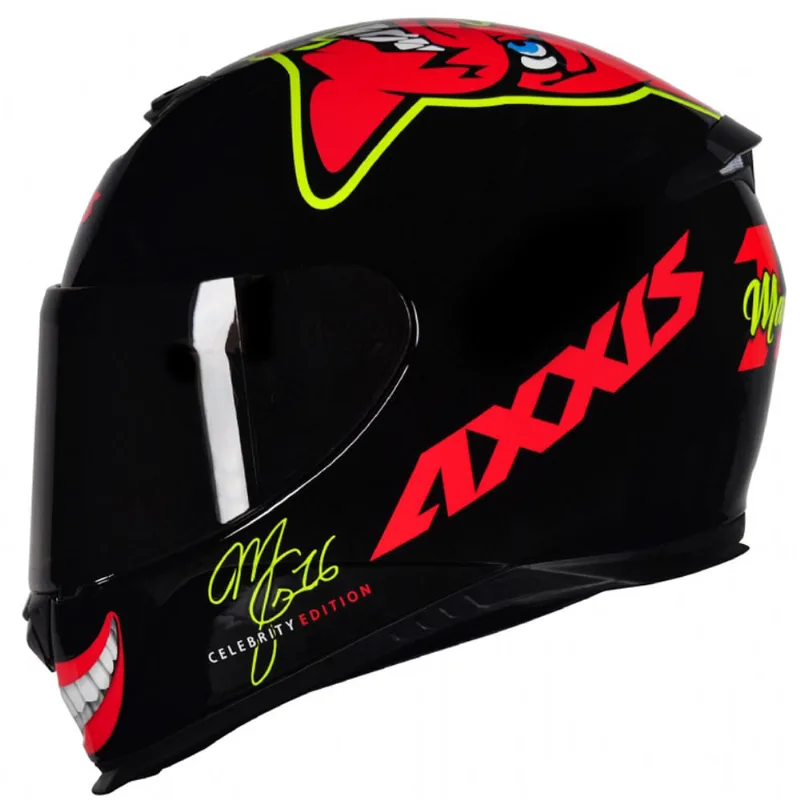Capacete Axxis Eagle Marianny Preto Vermelho 60