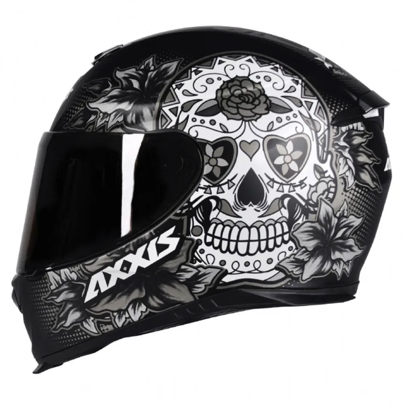 Capacete Axxis Eagle Skull Fosco Preto Cinza 56