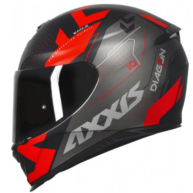 Capacete Axxis Eagle Diagon Fosco Preto Vermelho 60