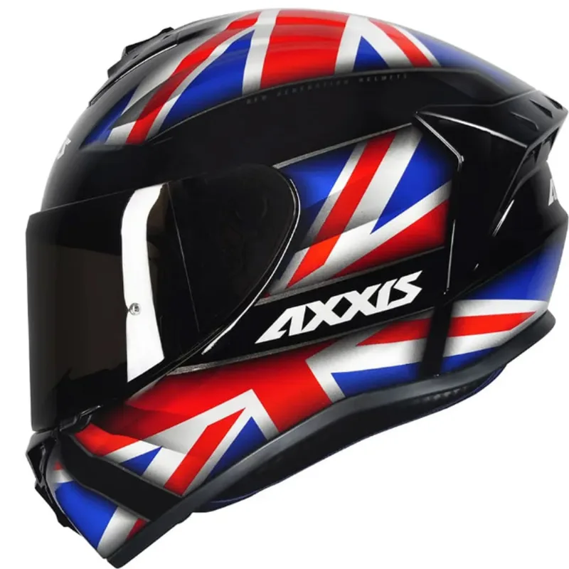 Capacete Axxis Draken UK Preto Vermelho Azul 64