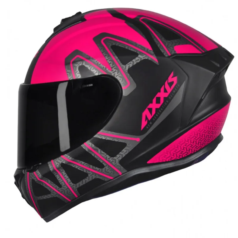 Capacete Axxis Draken Dekers Fosco Preto Rosa 60