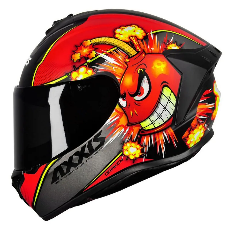Capacete Axxis Draken Bomb Fosco Preto Vermelho 60