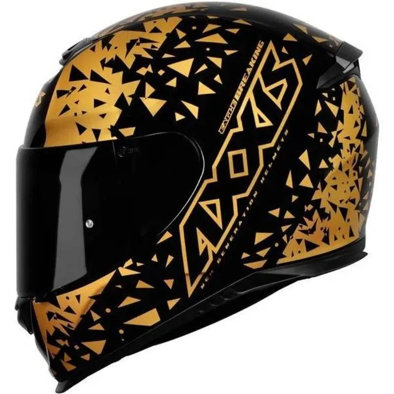 Capacete Axxis Eagle Breaking Preto/Dourado