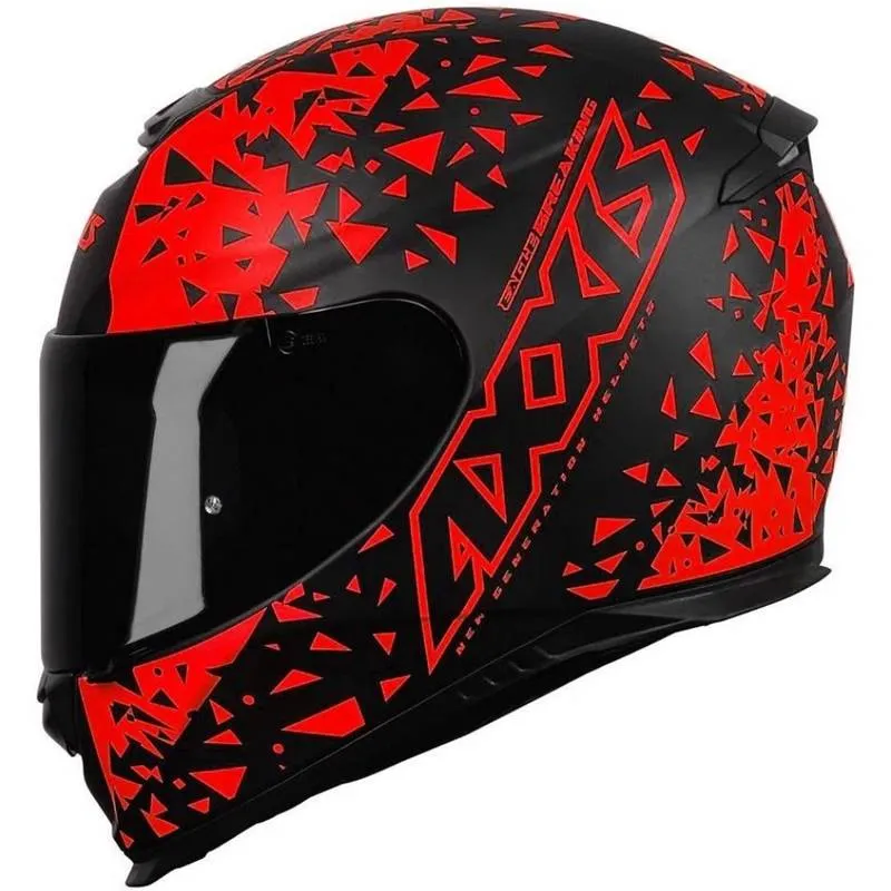 Capacete Axxis Eagle Breaking Preto/Vermelho Fosco