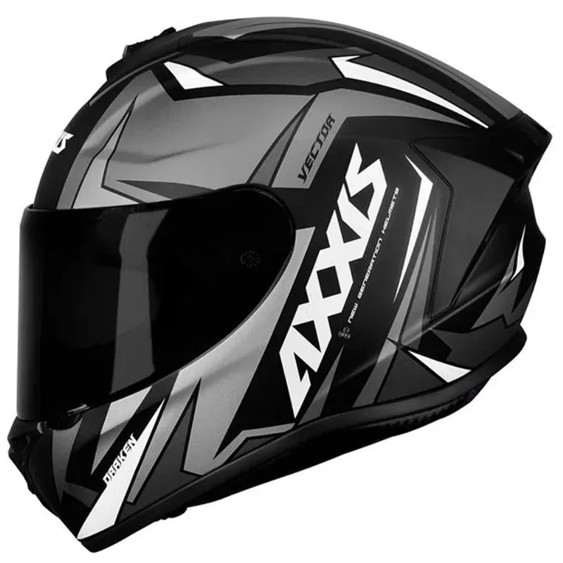 Capacete Axxis Draken Vector Fosco Preto Cinza 56