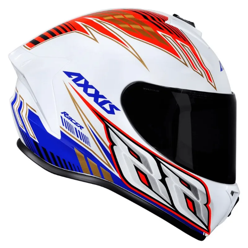 Capacete Axxis Draken Racer Branco Vermelho Azul 58