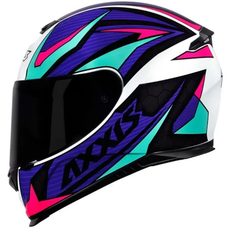 Capacete Axxis Eagle Power Branco Roxo Tifany 58