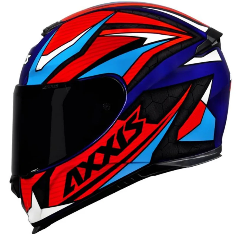 Capacete Axxis Eagle Power Azul Vermelho Azul 60