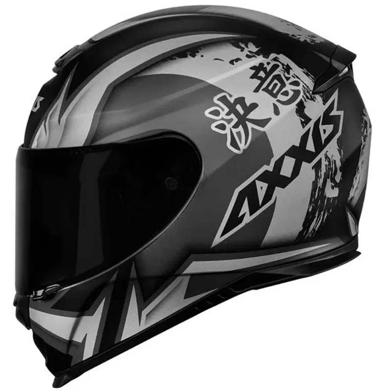 Capacete Axxis Eagle Japan Fosco Preto Cinza 56