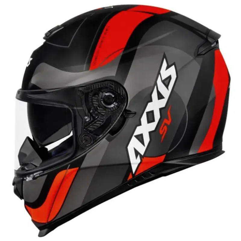 Capacete Axxis Eagle SV Smart Fosco Preto Cinza Vermelho 60