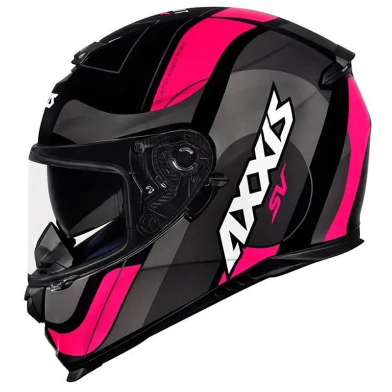Capacete Axxis Eagle SV Smart Preto Cinza Pink 54