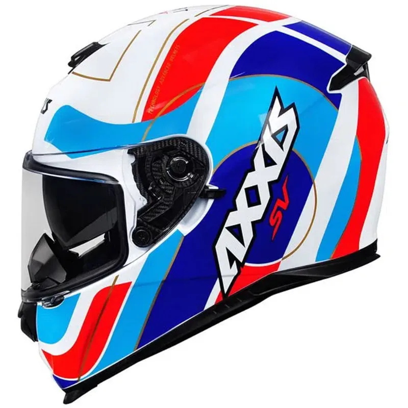 Capacete Axxis Eagle SV Smart Branco Azul Vermelho 60