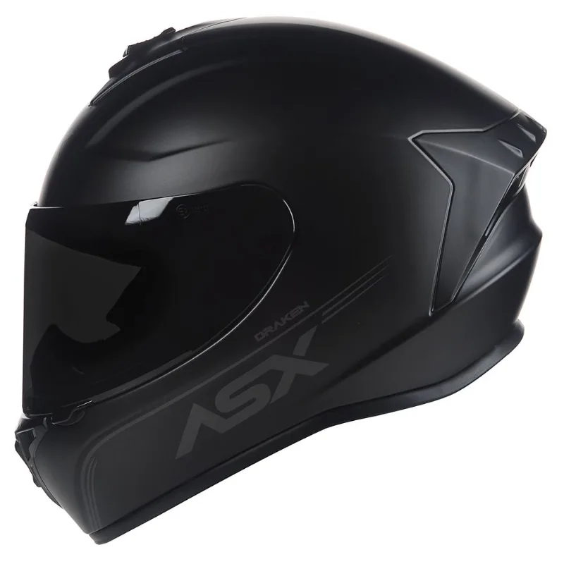 Capacete ASX Draken Solid Monocolor Preto Fosco 54