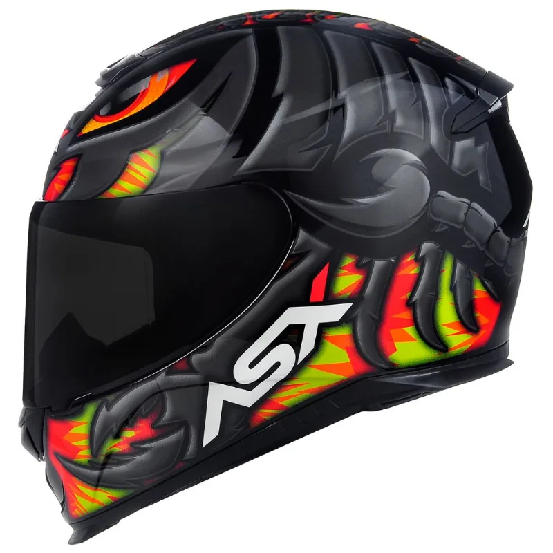Capacete ASX Eagle Scorpion Preto Cinza Amarelo 58