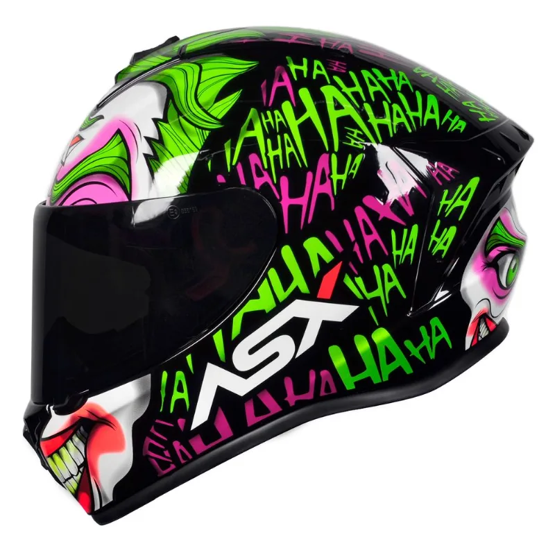 Capacete ASX Draken Joker Preto Verde Roxo 60