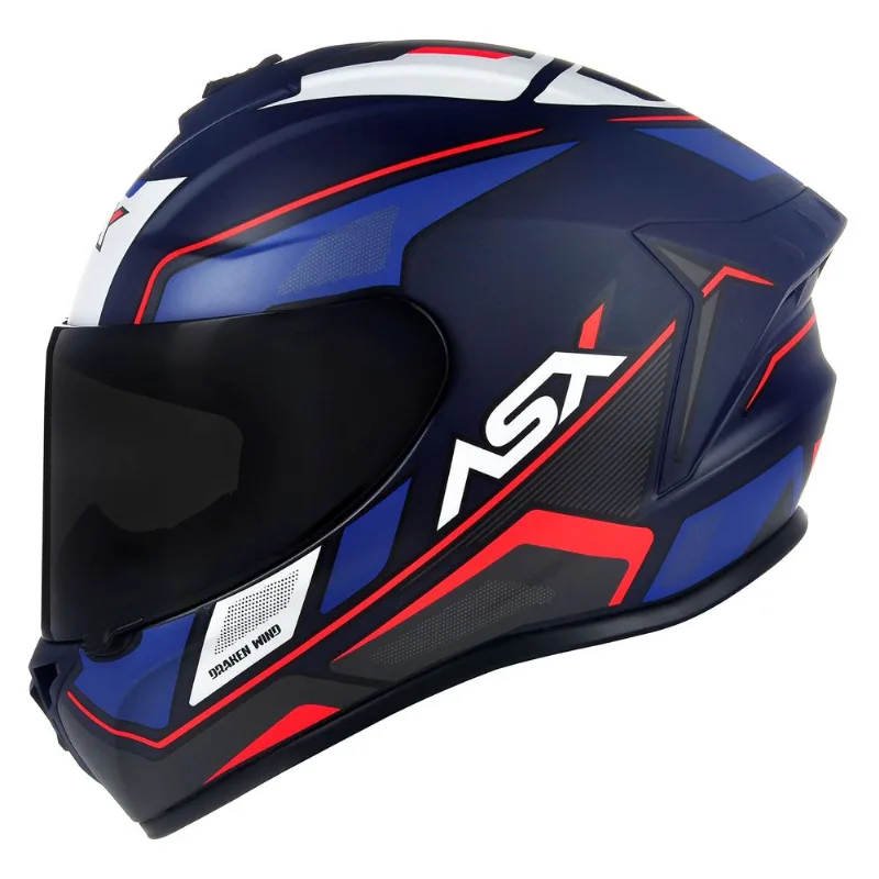 Capacete ASX Draken Wind Fosco Azul Vermelho 62