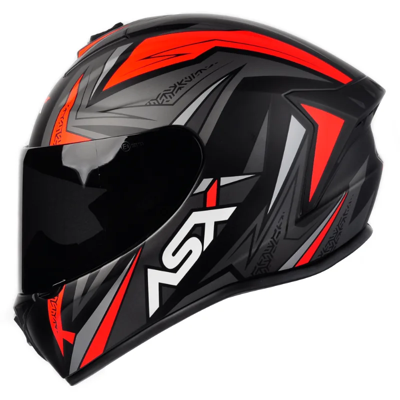 Capacete ASX Draken Vector Fosco Preto Cinza Vermelho 60