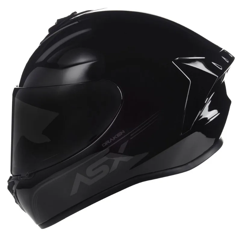 Capacete ASX Draken Solid Monocolor Preto Brilhante 60