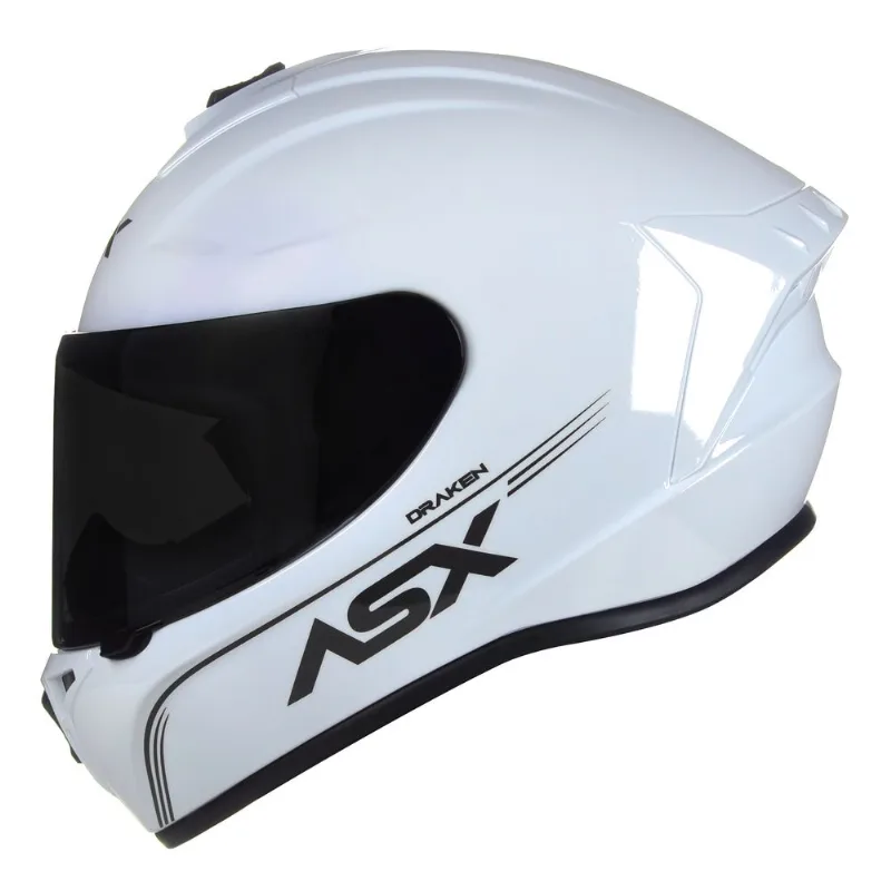 Capacete ASX Draken Solid Monocolor Branco Brilhante 64