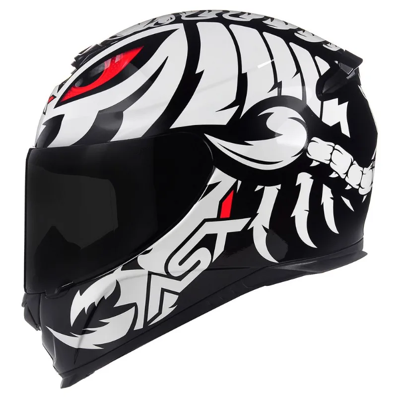 Capacete ASX Eagle Scorpion Preto Branco Vermelho 64