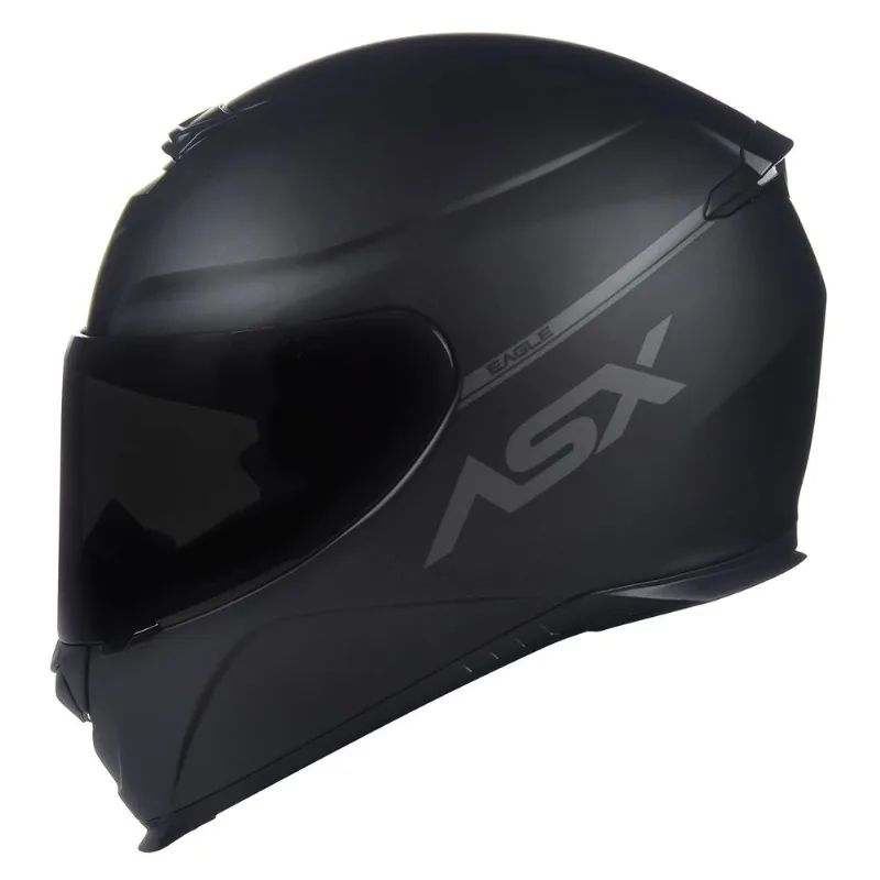 Capacete ASX Eagle Solid Monocolor Fosco Preto Cinza 64