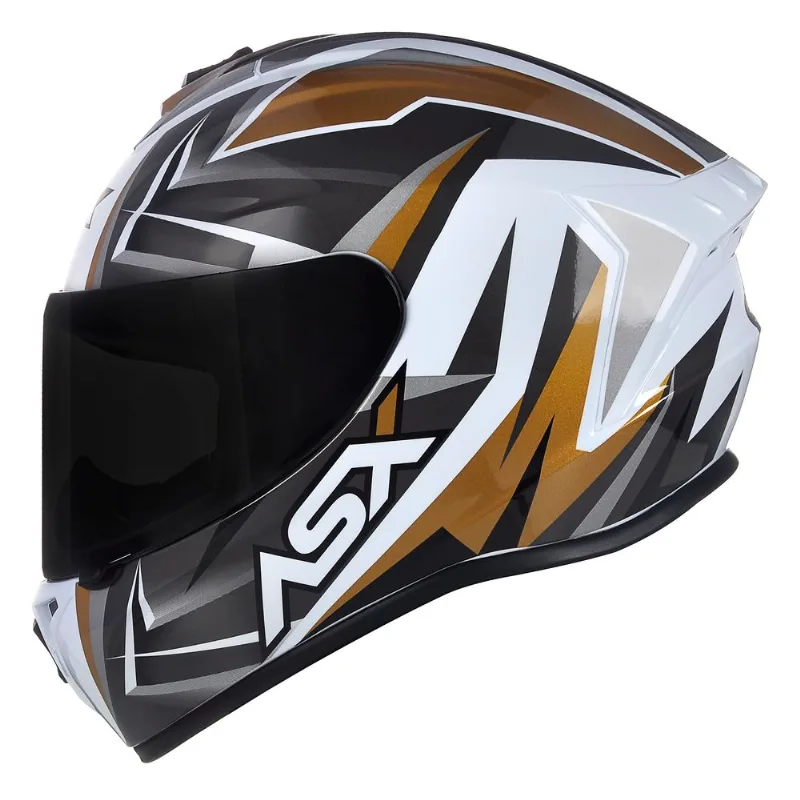 Capacete ASX Draken Vector Branco Dourado 60