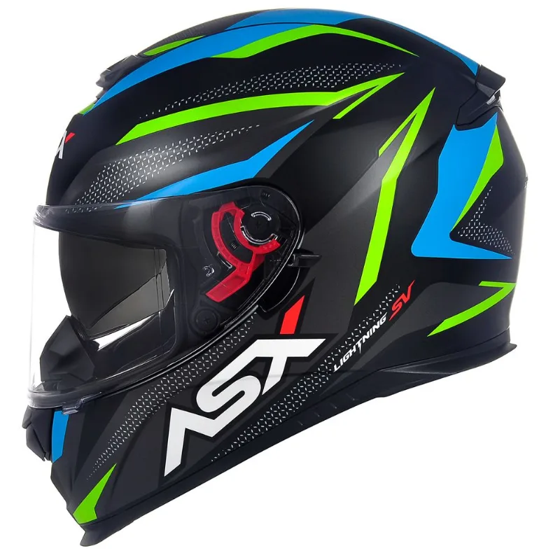Capacete ASX Eagle Sv Lightning Fosco Preto Grafite Azul 60