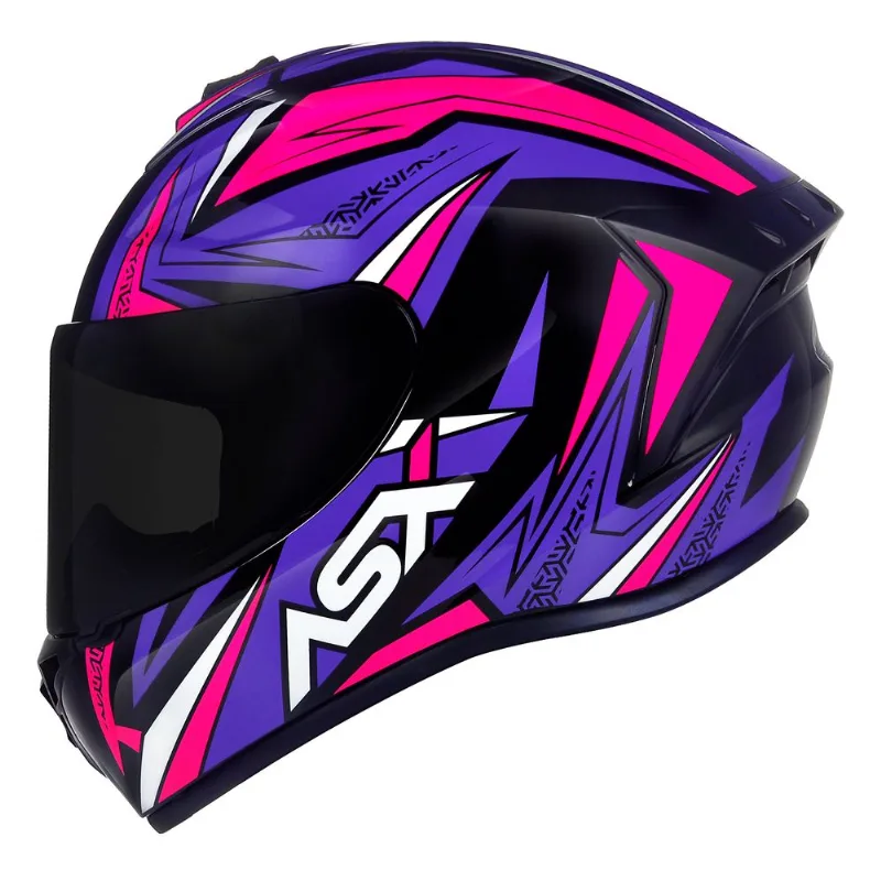 Capacete ASX Draken Vector Preto Lilás Rosa 56