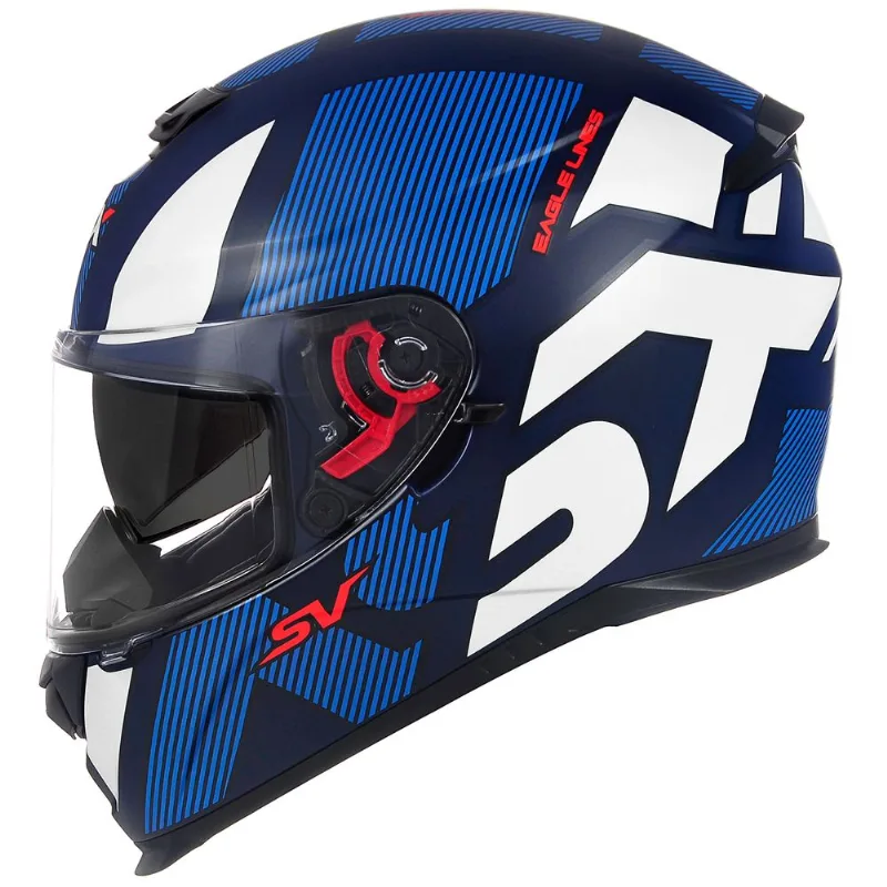 Capacete ASX Eagle SV Lines Fosco Azul Branco 54