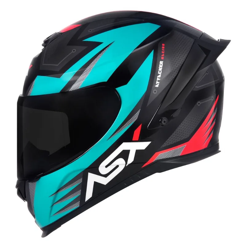 Capacete ASX Eagle Racing Attacker Preto Grafite Tiffany 56