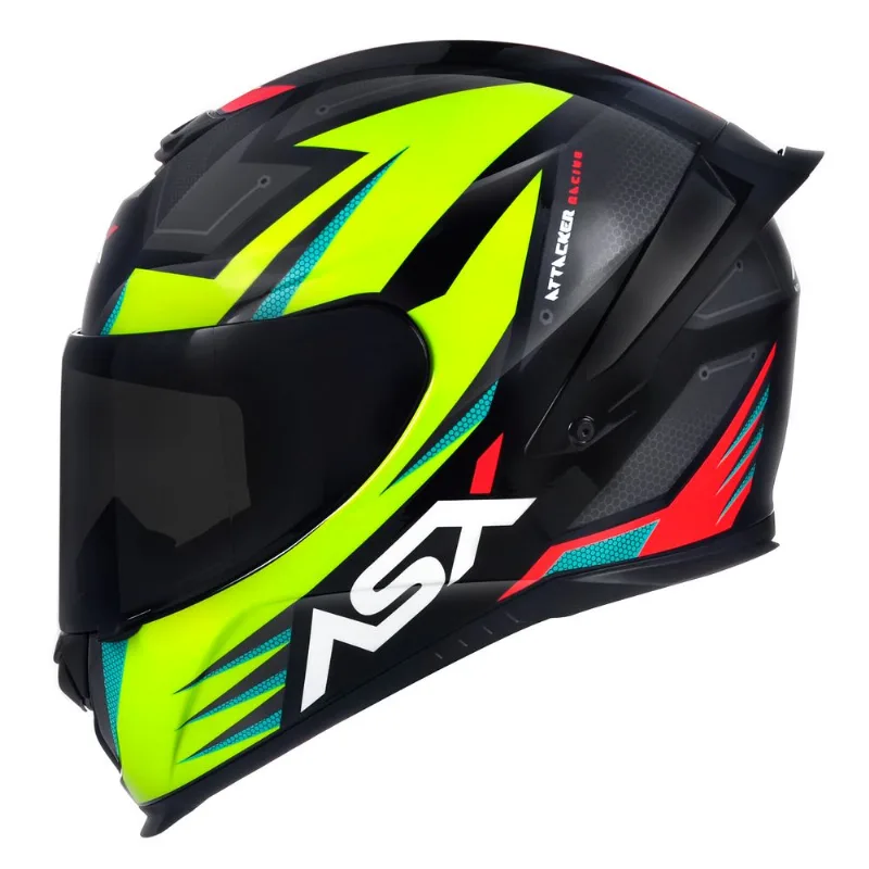 Capacete ASX Eagle Racing Attacker Preto Grafite Amarelo 58