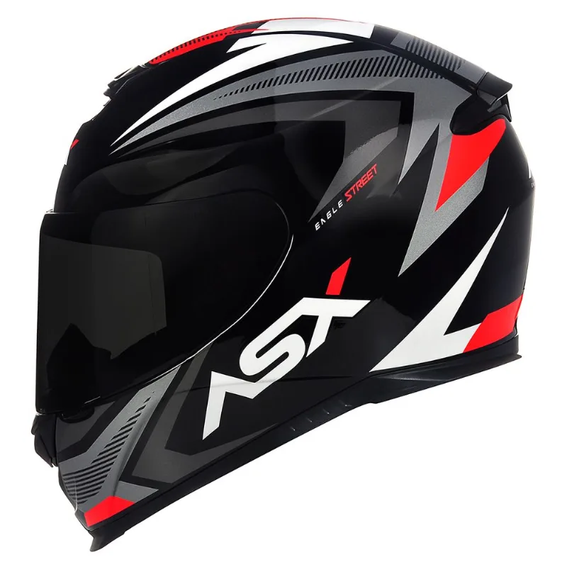 Capacete ASX Eagle Street Preto Grafite Branco 54