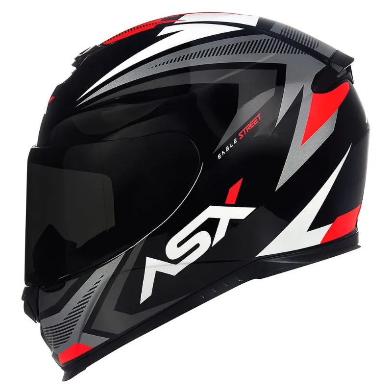 Capacete ASX Eagle Street Preto Grafite Branco 56
