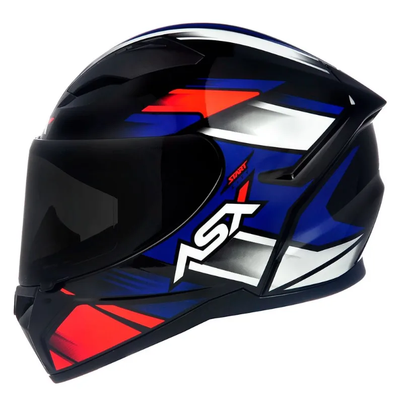 Capacete ASX City Start Preto Vermelho Azul 56