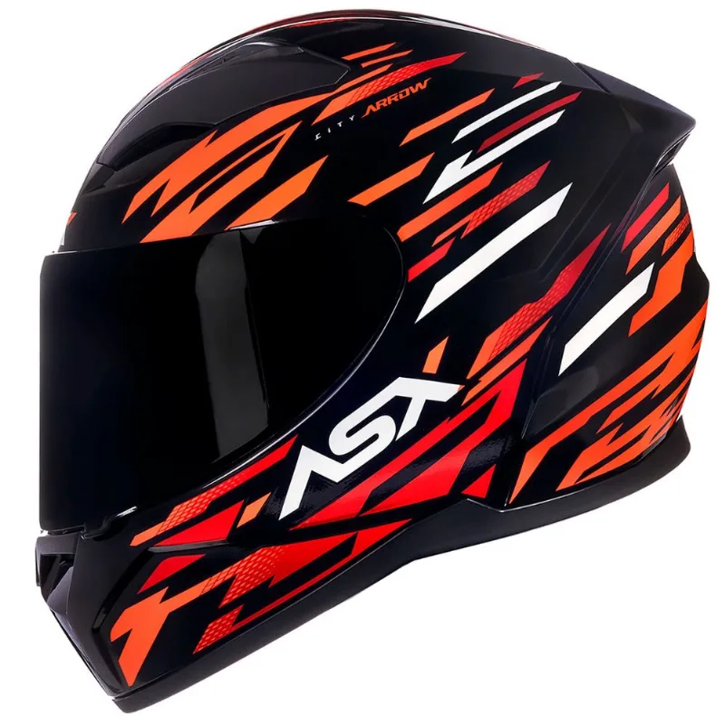 Capacete ASX City Arrow Preto Vermelho Branco 62