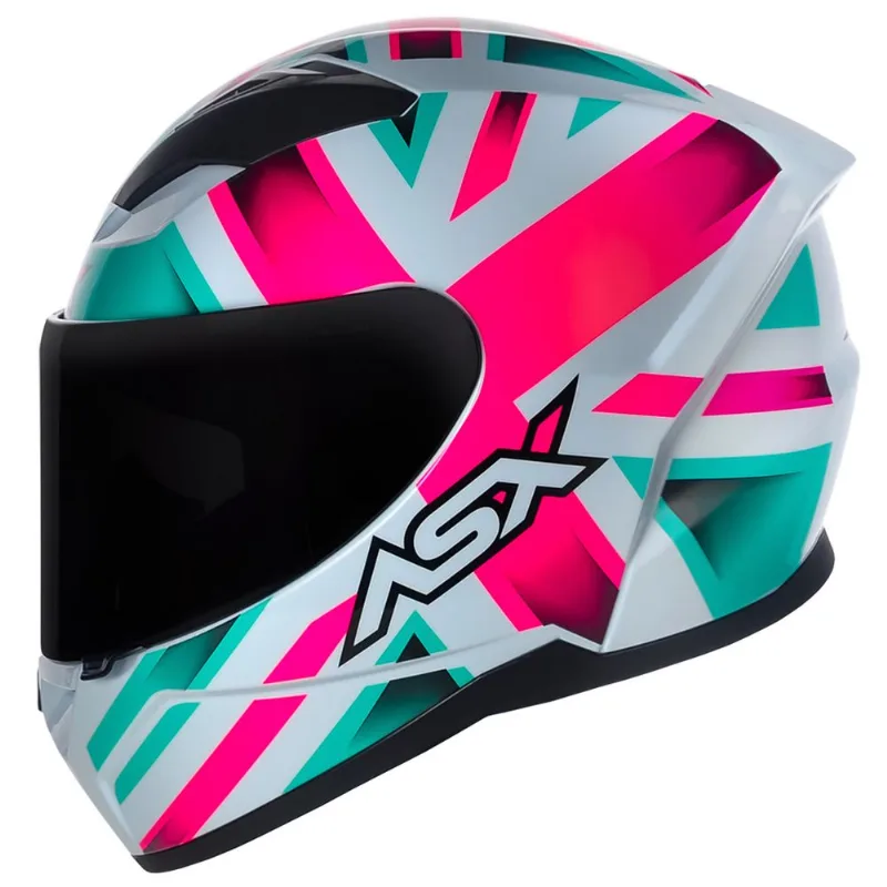 Capacete ASX City Kingdom Branco Rosa Tiffany 54