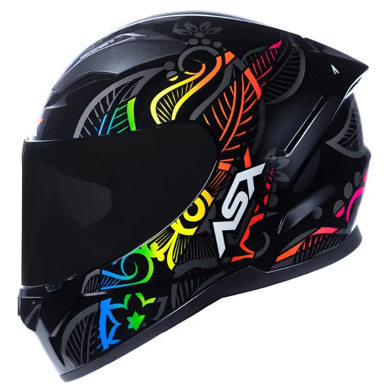 Capacete ASX City Flowers Preto Grafite Color 64