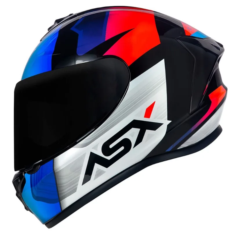 Capacete ASX Draken Striker Preto Azul Vermelho 60