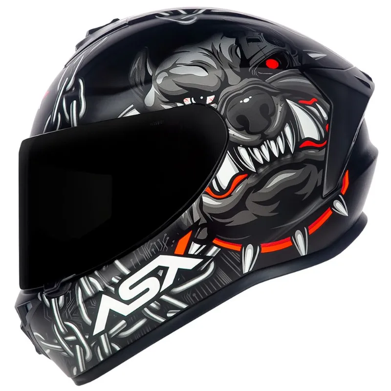 Capacete ASX Draken Bull Cyber Fosco Preto Grafite 54