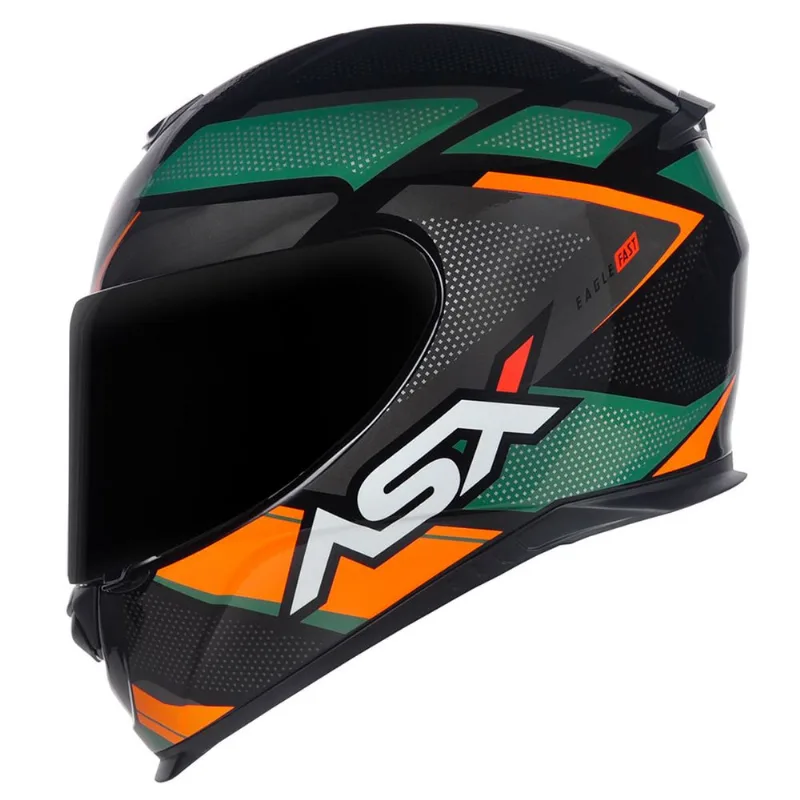 Capacete ASX Eagle Fast Preto Verde Grafite 60