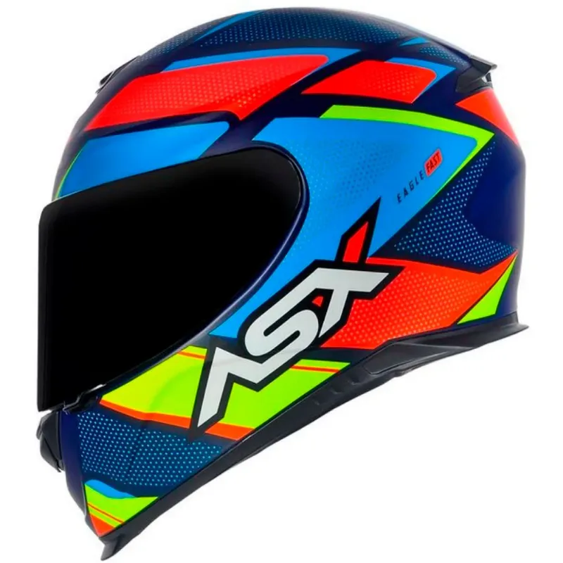 Capacete ASX Eagle Fast Fosco Azul Vermelho Azul 62