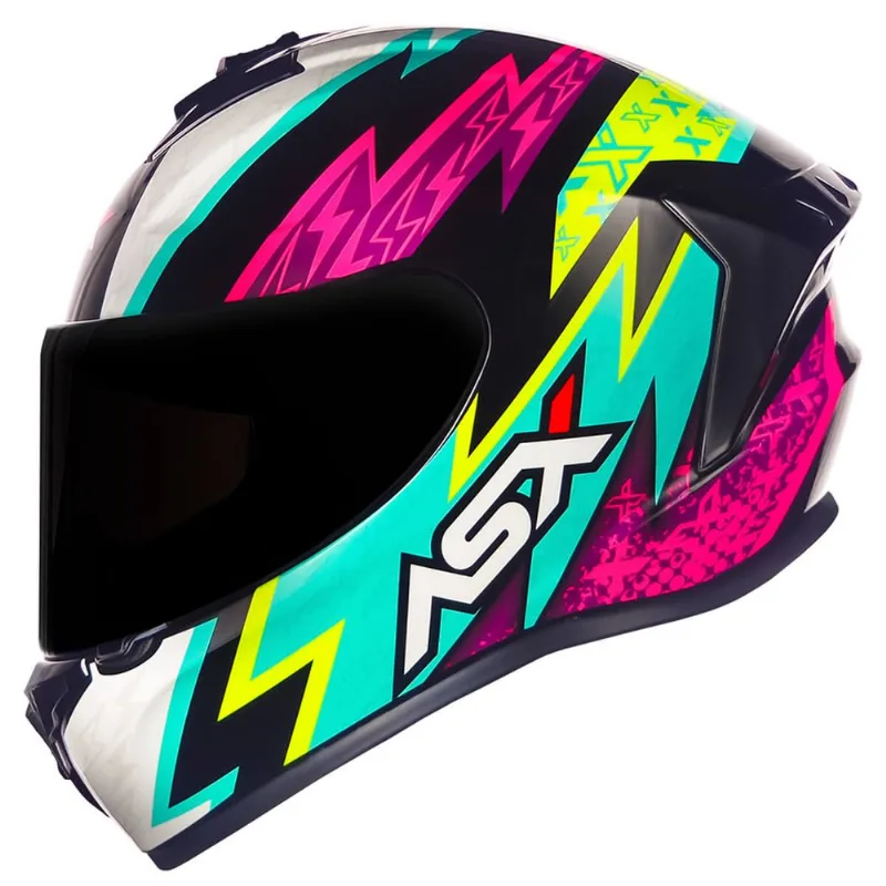 Capacete ASX Draken Thunder Preto Rosa Tiffany 56